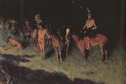Frederic Remington The Grass Fire (mk43) USA oil painting artist